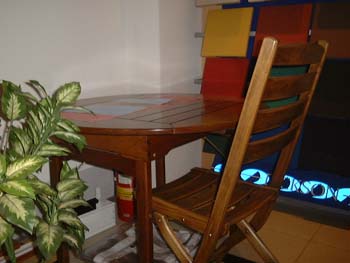 silla tijera y mesa